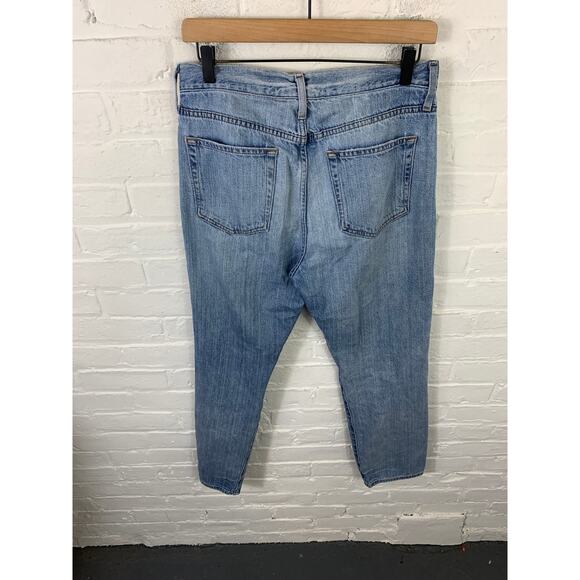 Outerknown Women's High Rise Fillmore Boyfriend Jeans Distressed Blue Size 27 - Picture 2 of 5